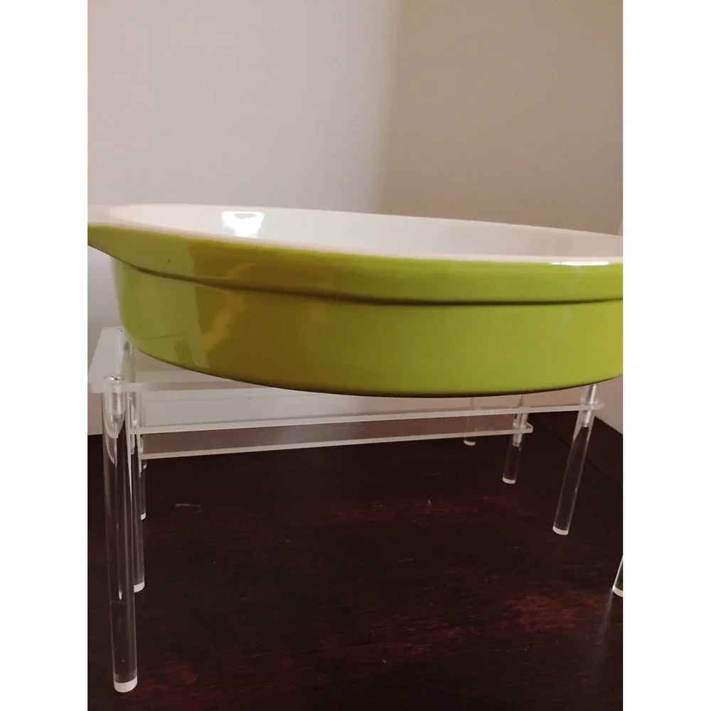 Vintage Pyrex Lime Green Oval Casserole Dish 043 1.5 Quart Chartreuse MCM